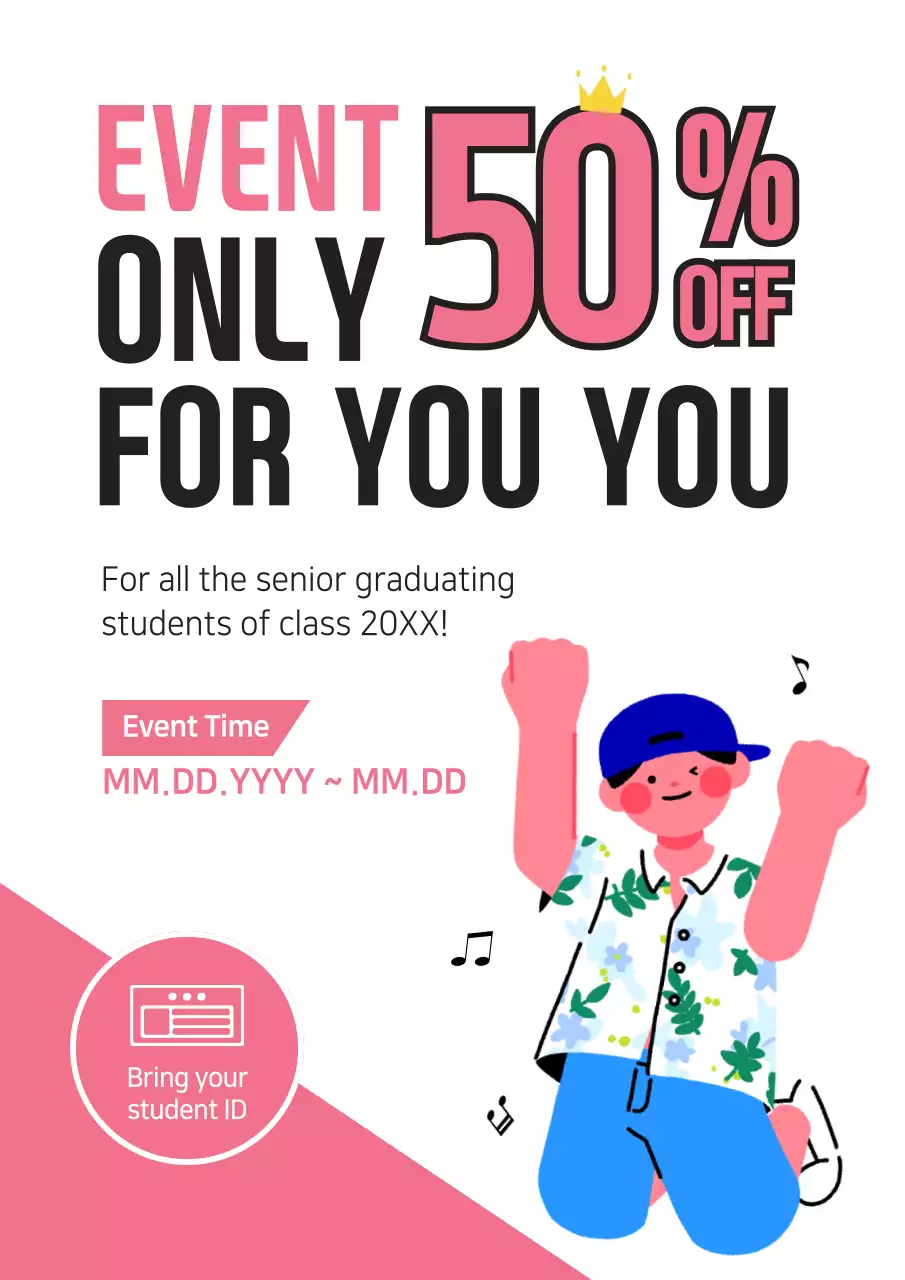Pink Trendy Graduation Promotion Poster