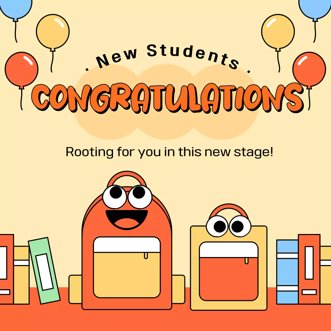 Cute yellow illustration of an entrance celebration