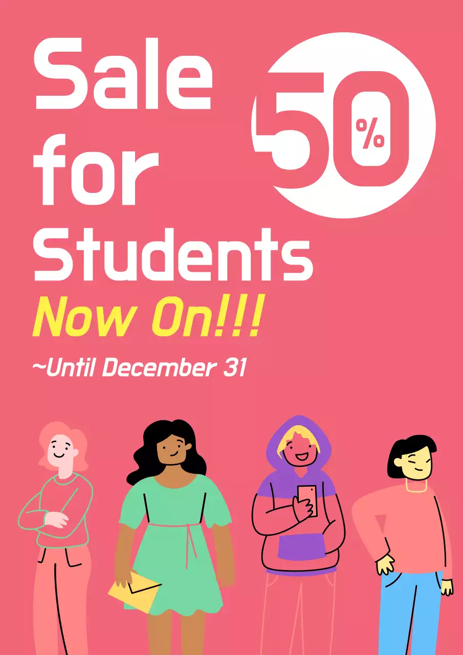 Pink Trendy Student Promotion Poster