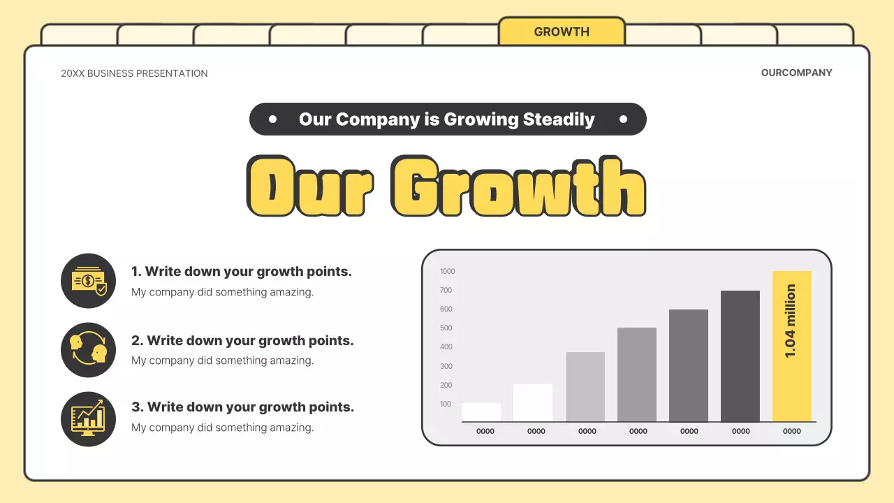 노란색 레트로 비즈니스 프레젠테이션