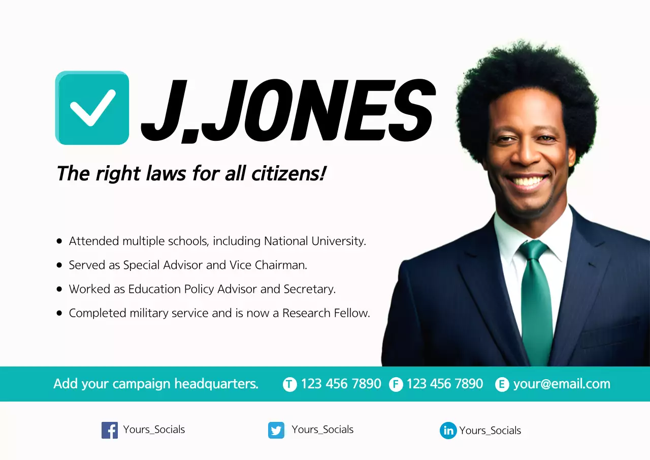 Teal Professional Election Promotion Poster