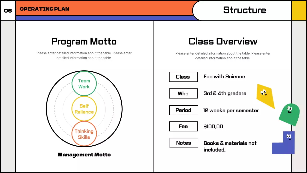 Proposal for after-school classes in play mathematics with colorful geometric shapes