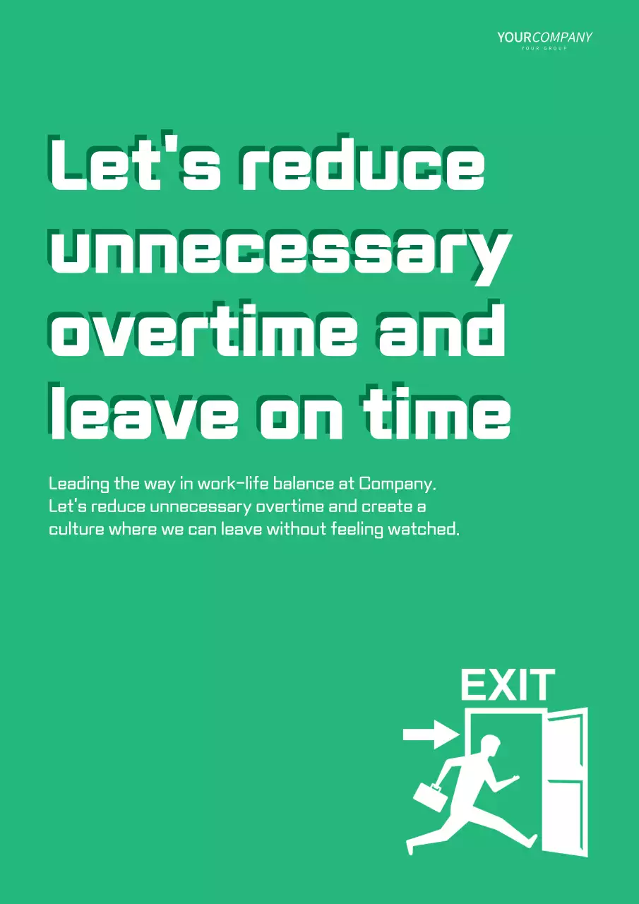 Green Minimal Work Announcement Poster