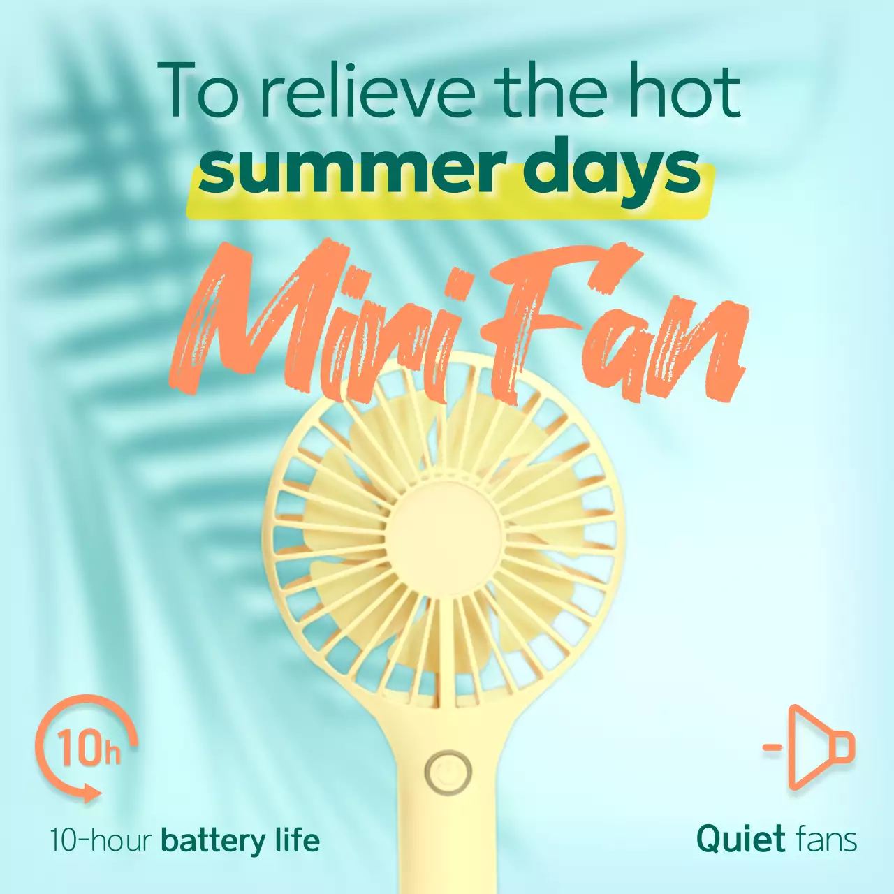 Yellow Trendy Fan Advertisement Social Media Post