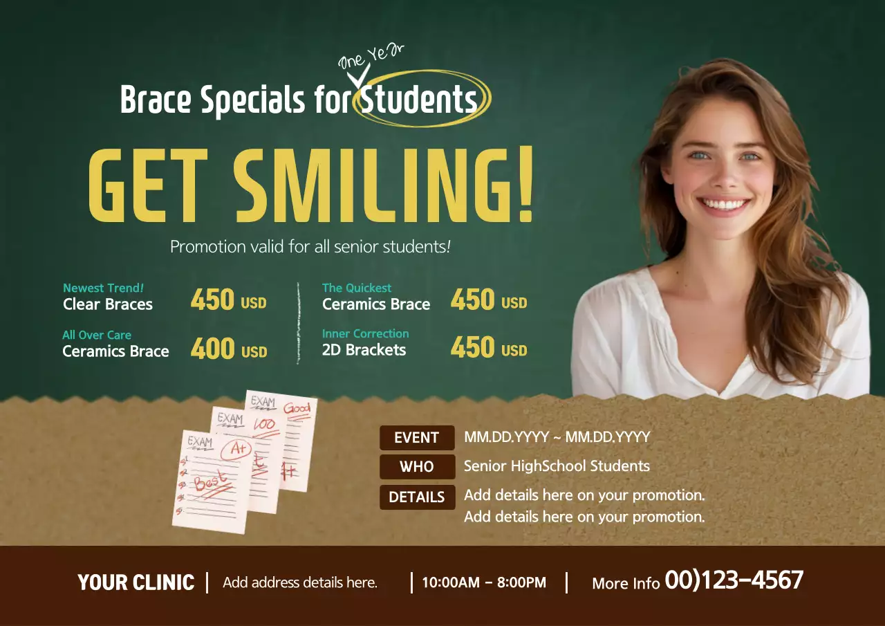 Green Modern Dental Promotion Poster