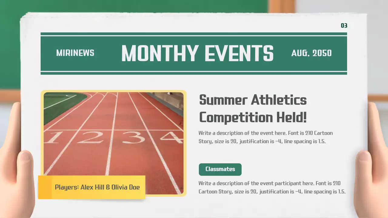 Green Minimal School Newsletter Announcement Presentation