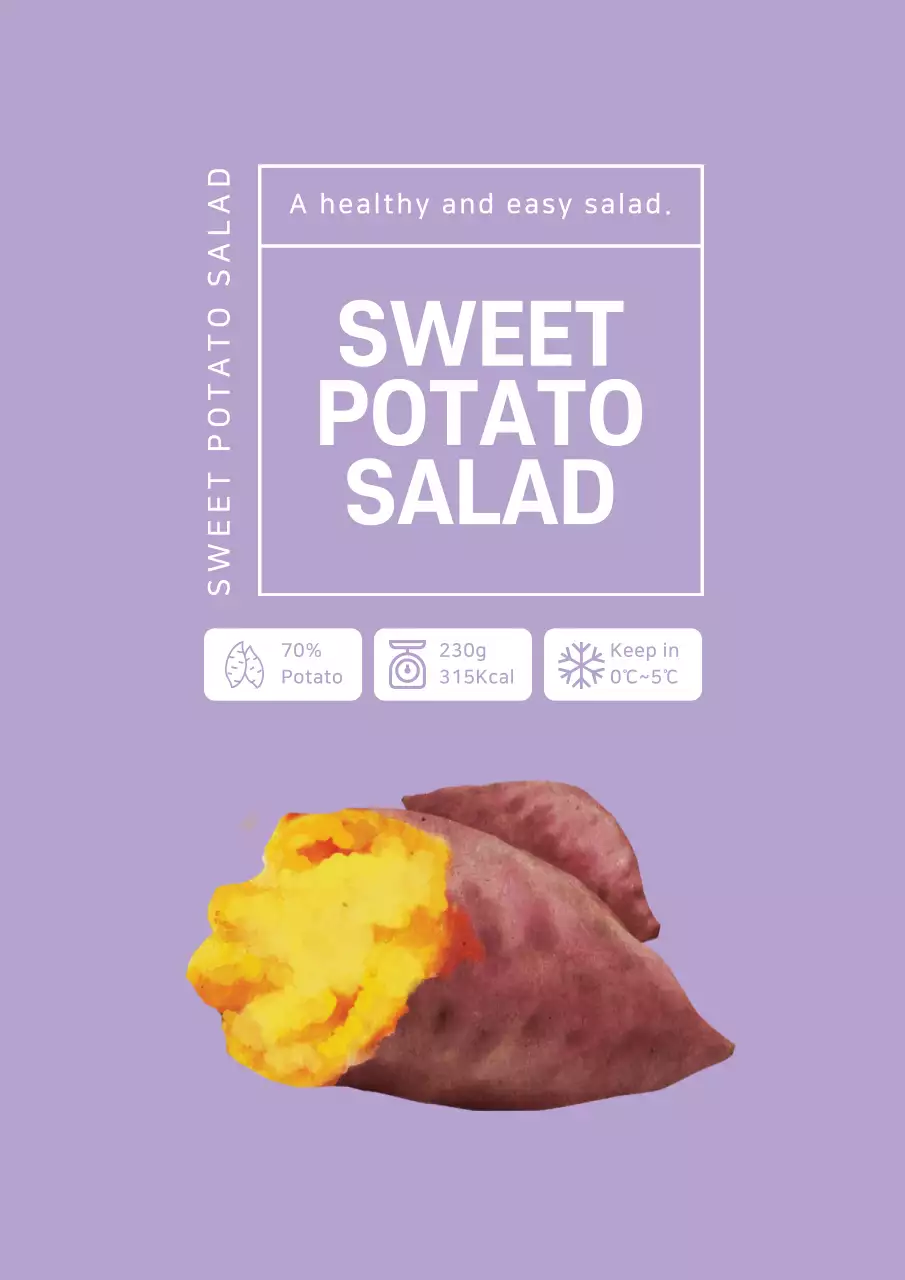 Purple Minimal Salad Promotion Poster