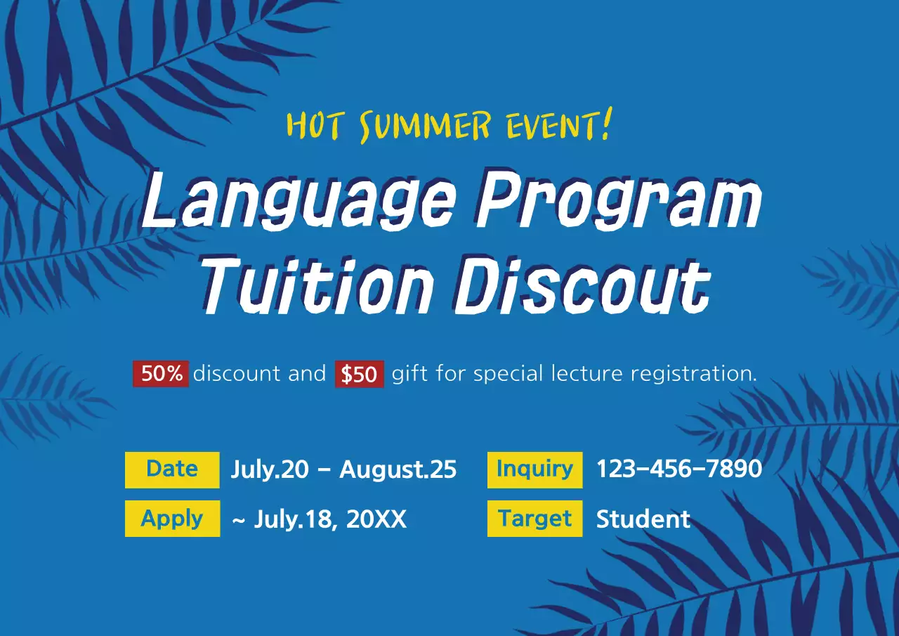 Blue Modern Tuition Promotion Poster