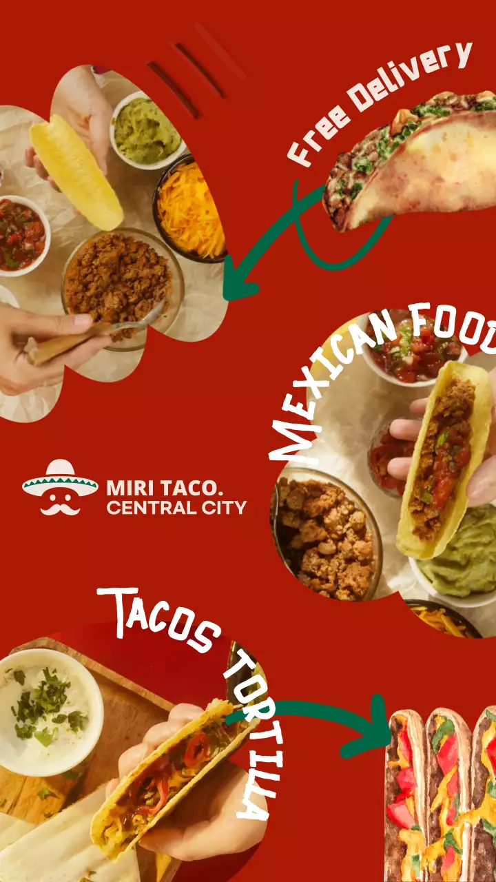 빨간색의 화려한 멕시코음식 메뉴 소개