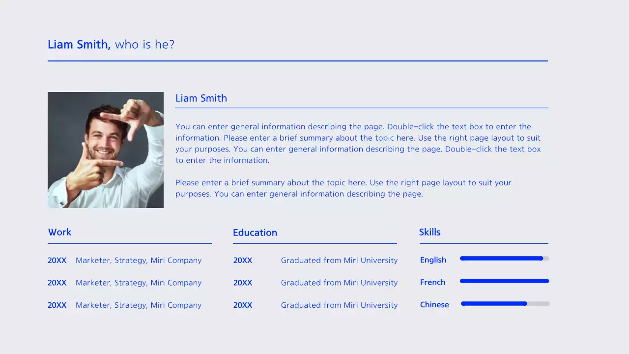 Blue Minimal Resume Presentation