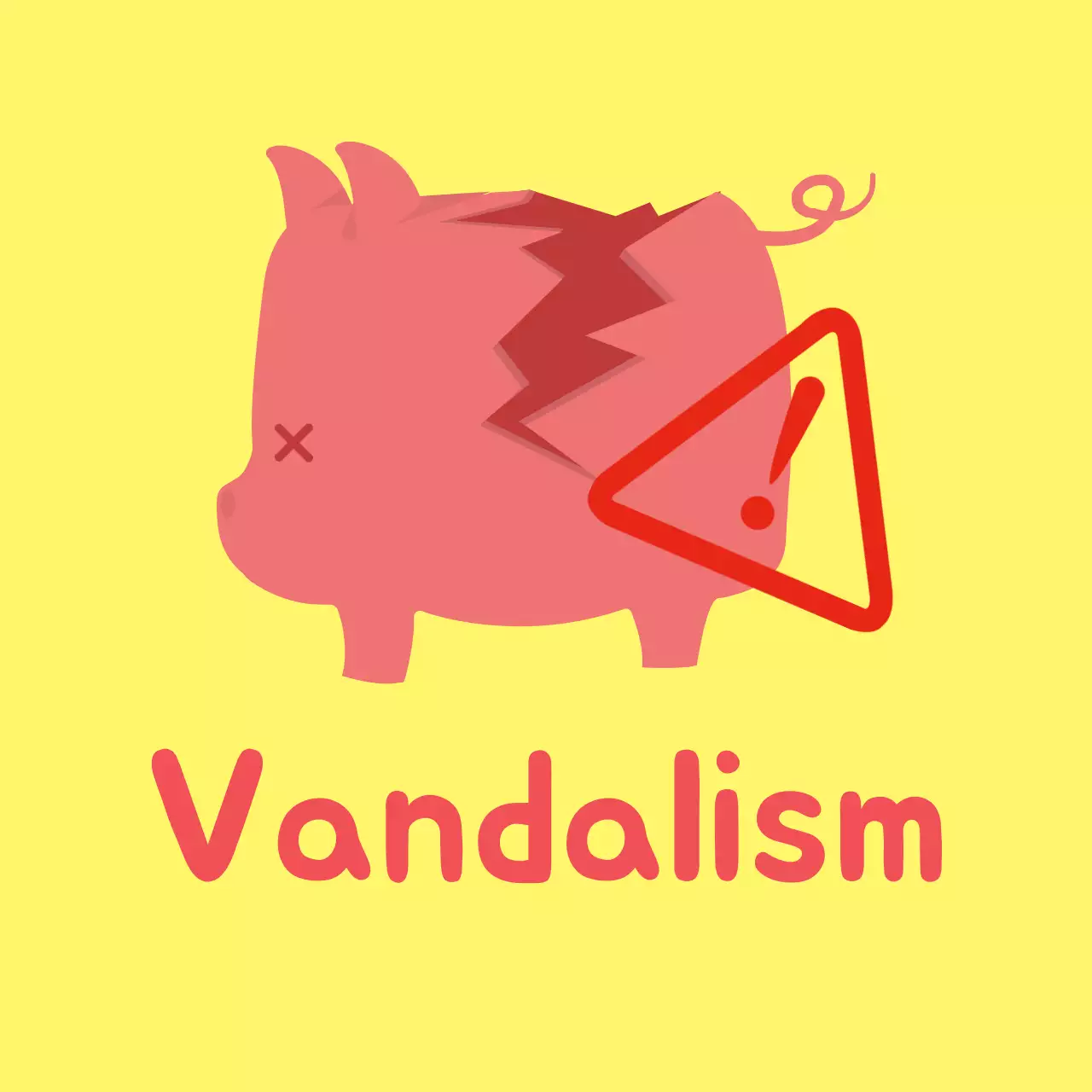 Biểu ngữ thông báo phá hoại tối thiểu màu vàng