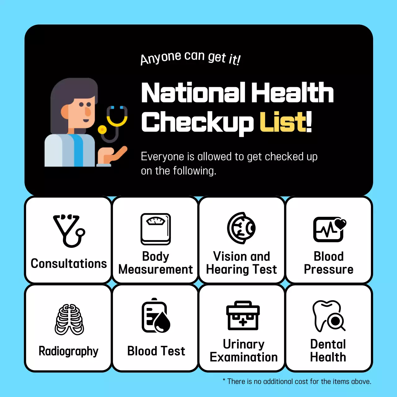 Simple light blue and black 3D icon to see who needs to be screened