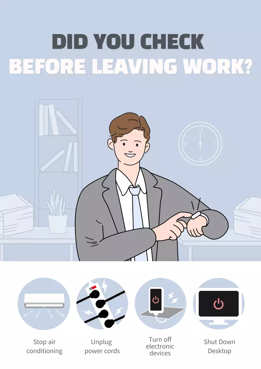 Soft illustration with light blue background to save energy