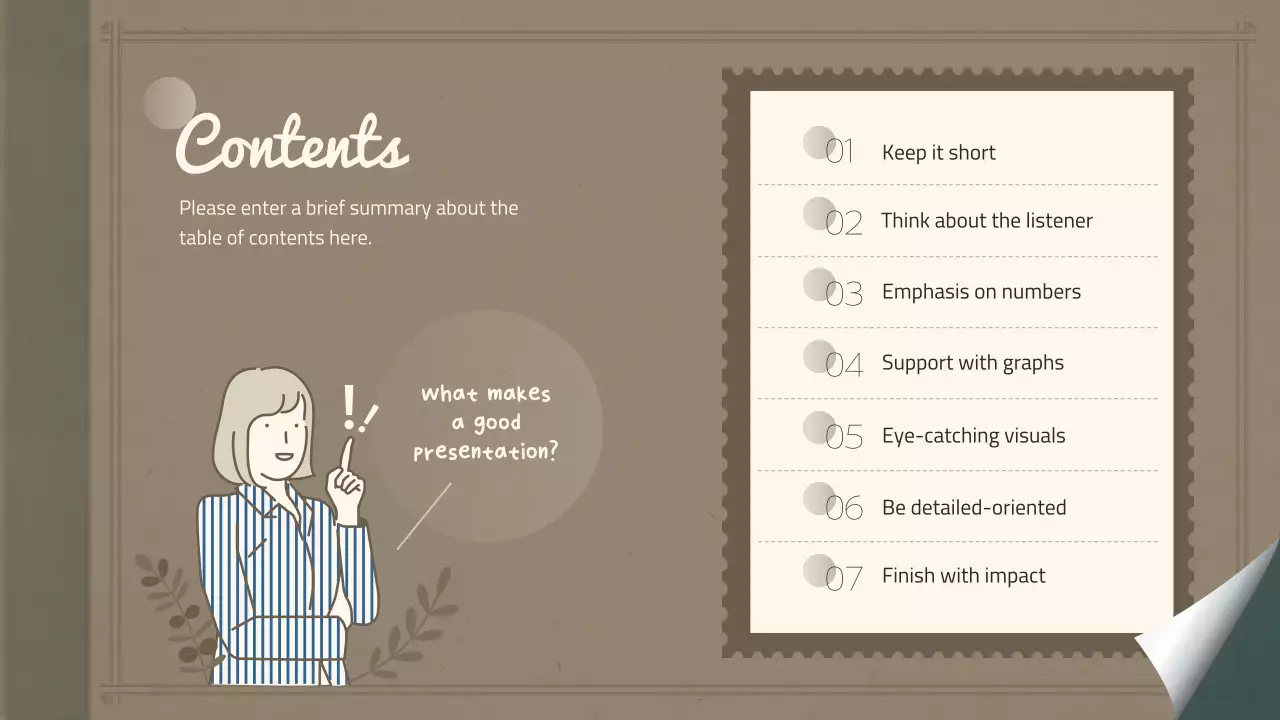 초록색 노트컨셉의 설득력 있는 프레젠테이션