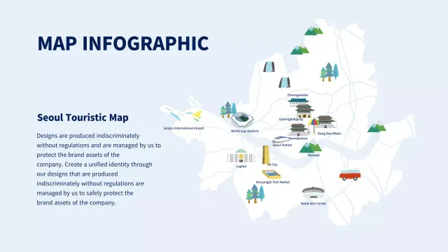 Infografis Panduan Pariwisata Modern Biru