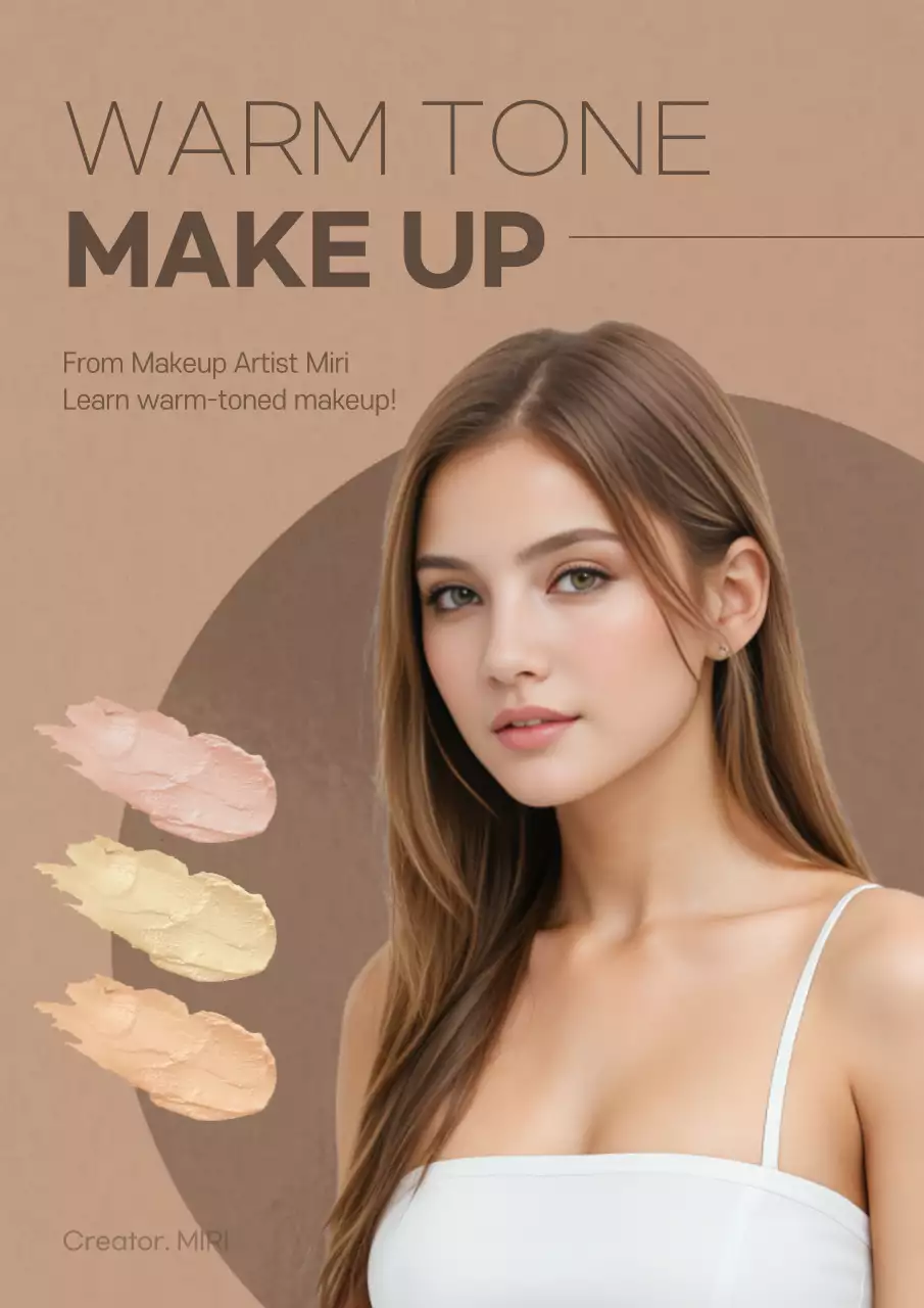 Beige Modern Makeup Guide Poster