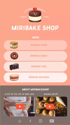 Pink Cute Dessert Illustration ButtonDesign of a Bakery