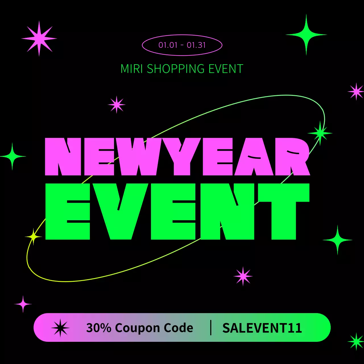 네온트렌디 쇼핑 프로모션 소셜미디어 포스트