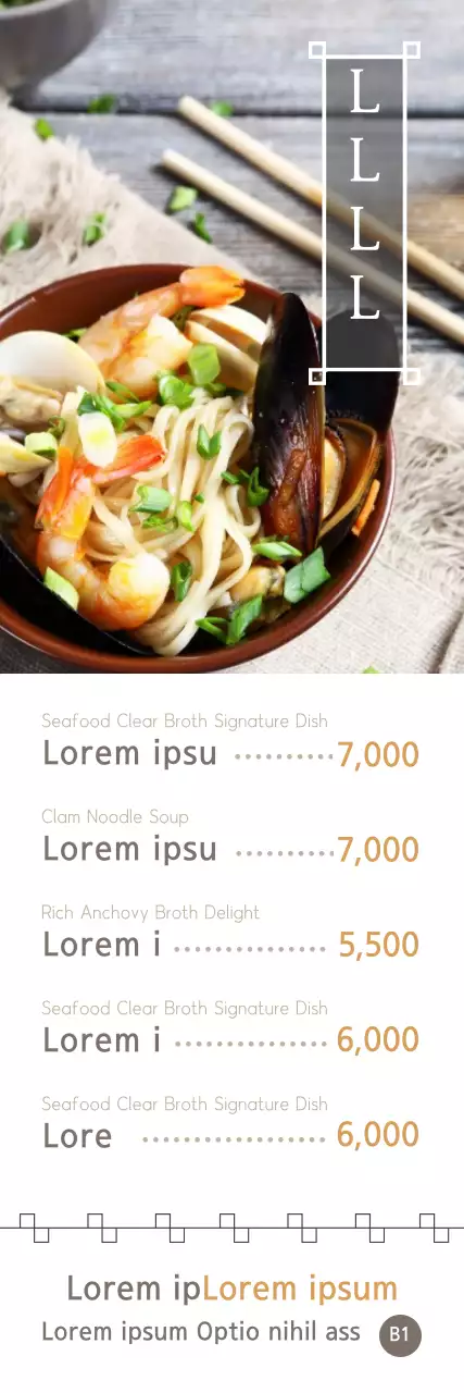 Banner de menu de frutos do mar tradicionais laranja