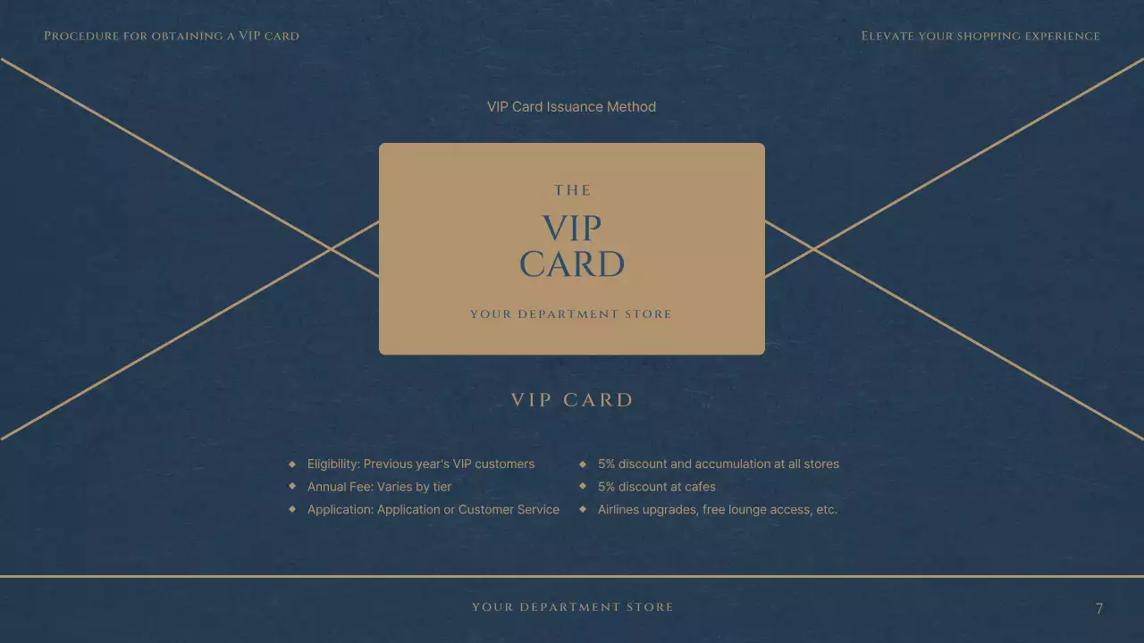 Navy Elegant Vip Promotion Presentation