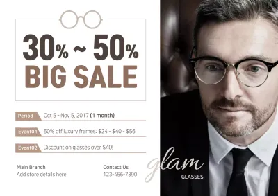 Brown Modern Glasses Promotion Poster