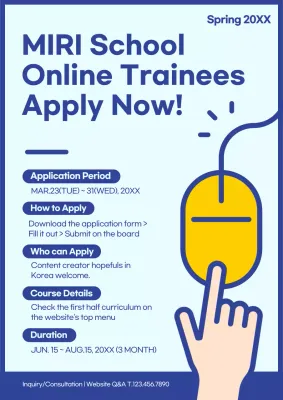 Blue Modern Trainee Recruitment Poster