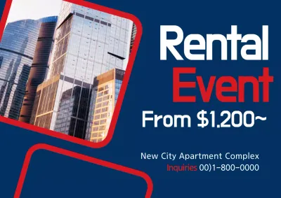 Navy Modern Rental Promotion Poster