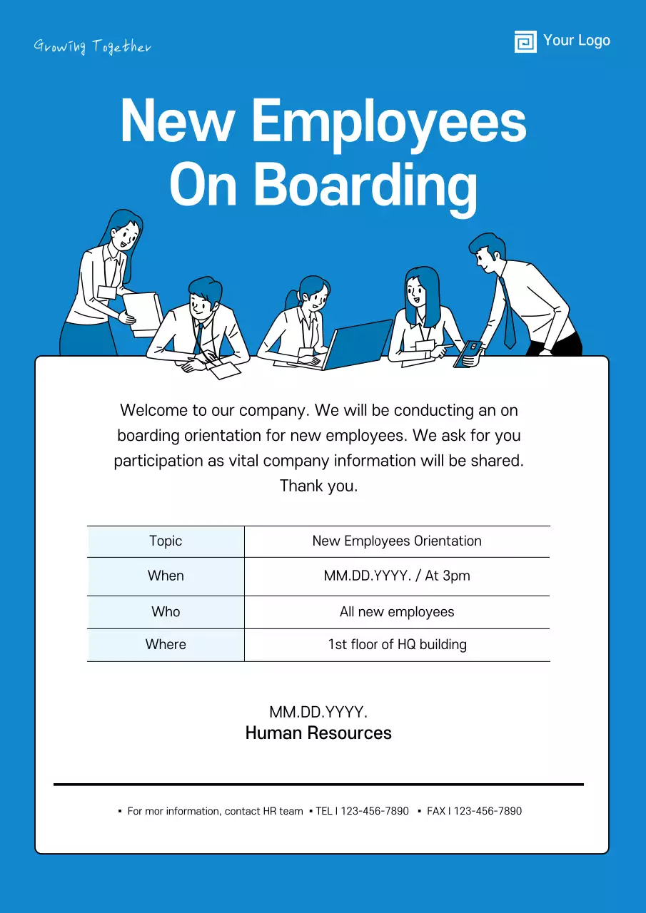 Blue Modern Employee Announcement