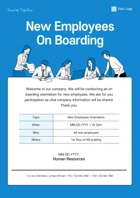 Blue Modern Employee Announcement