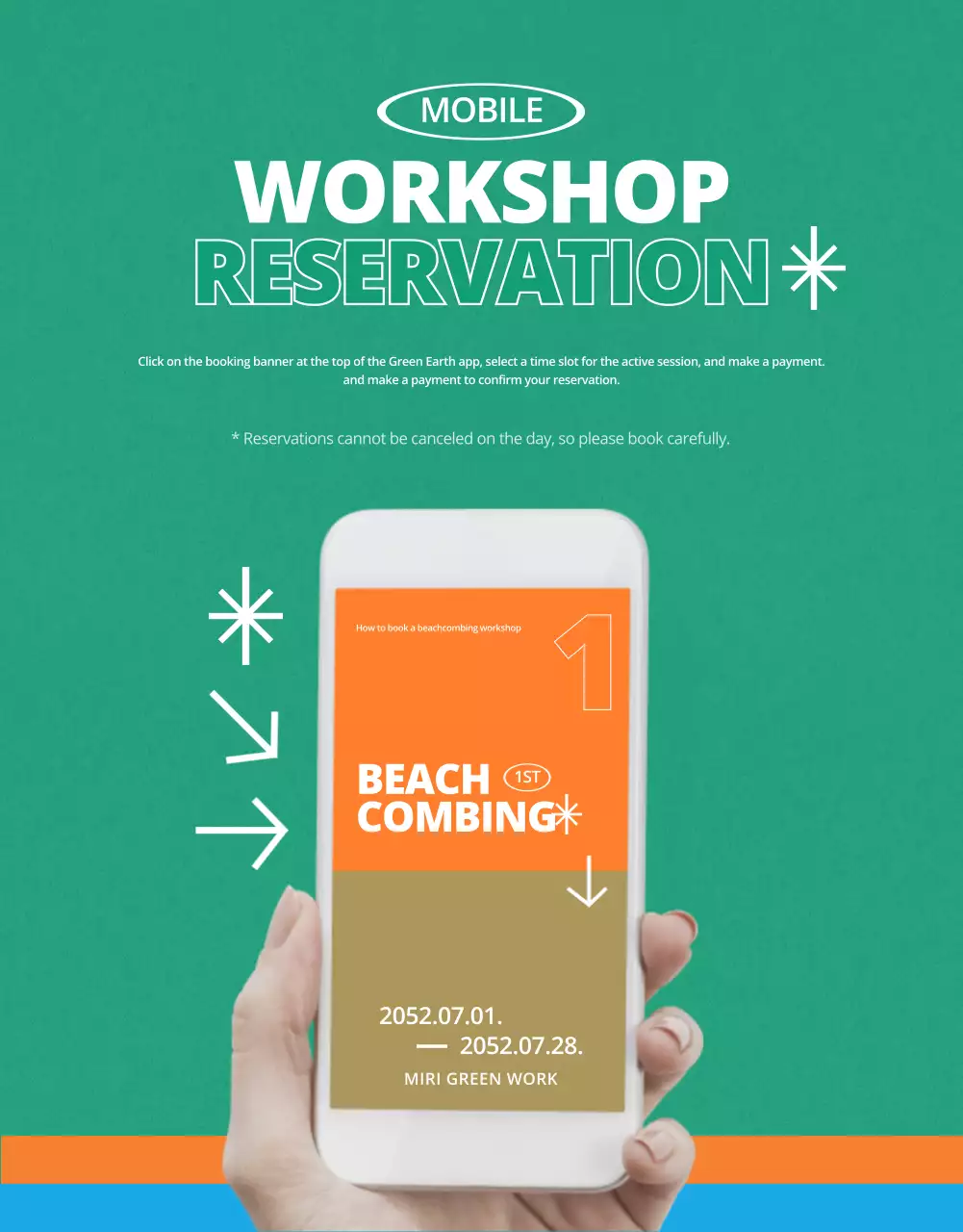 Vintage Beachcombing Workshop Guide in Green, Orange, and Blue
