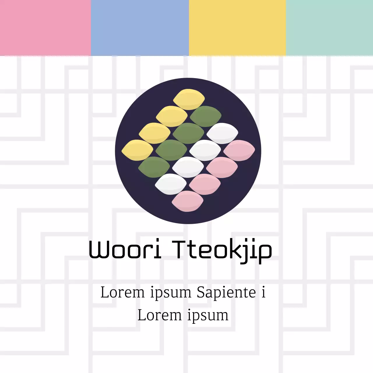 Ilustrasi lima warna label lontong makanan tradisional