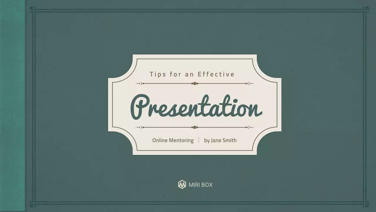 초록색 노트컨셉의 설득력 있는 프레젠테이션