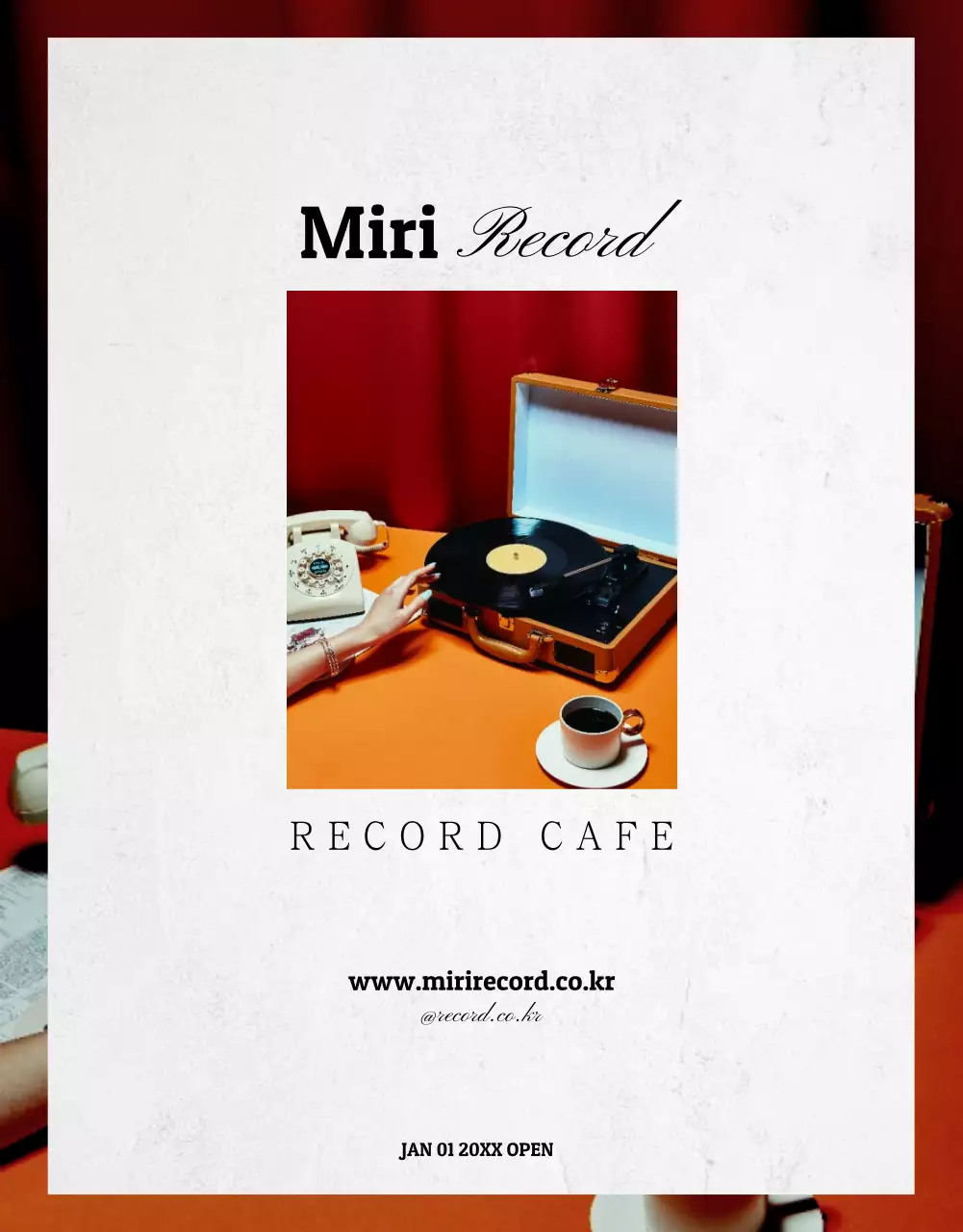 Orange Retro Record Event Poster