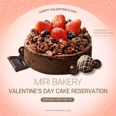 Pink Simple CakeRestaurant Valentine's Day CakeReservationsInstagramNews Feed