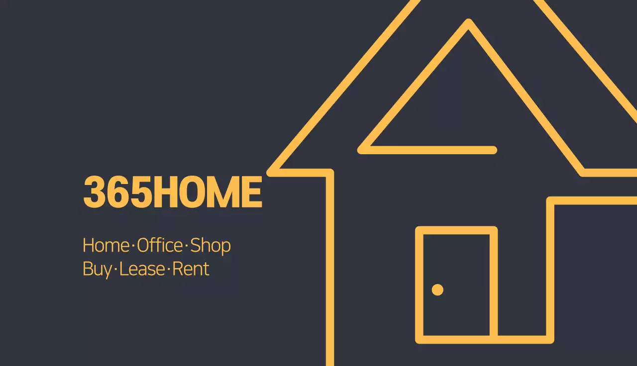 Yellow Minimal Real Estate Promotion Business Card