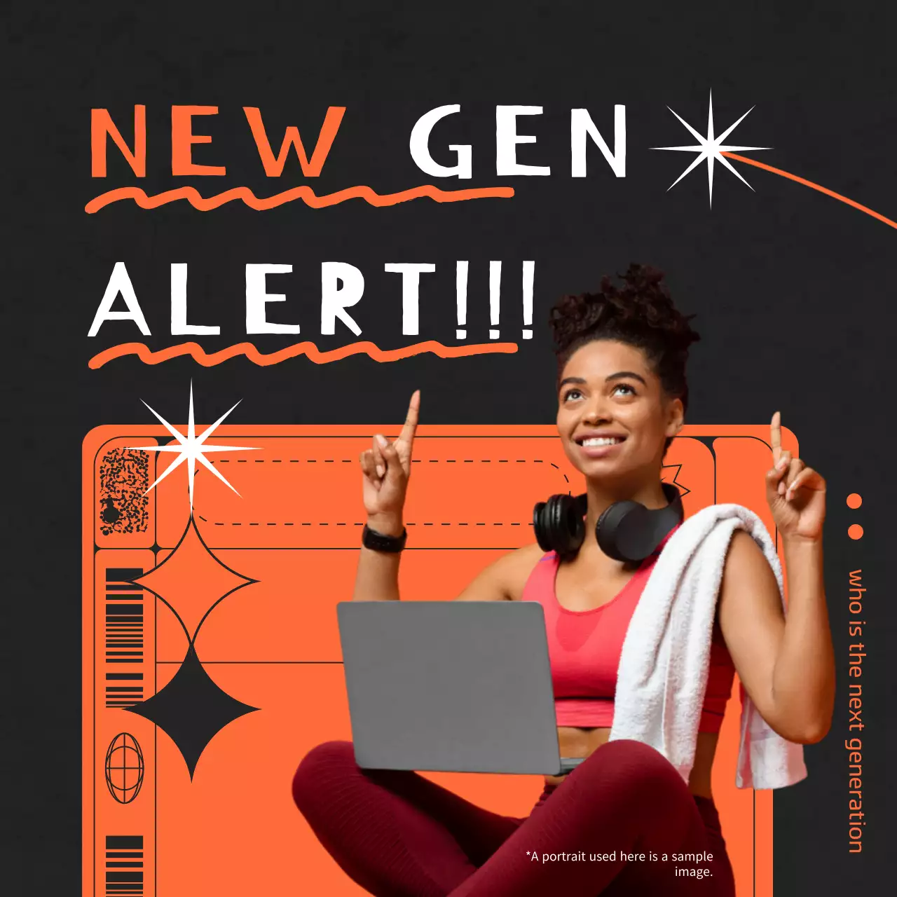 주황색과 검정색의 심플한 재미있는 모션의 카드뉴스