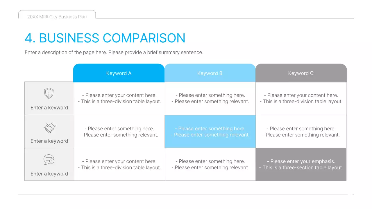 A clean blue and white cultural content business plan presentation