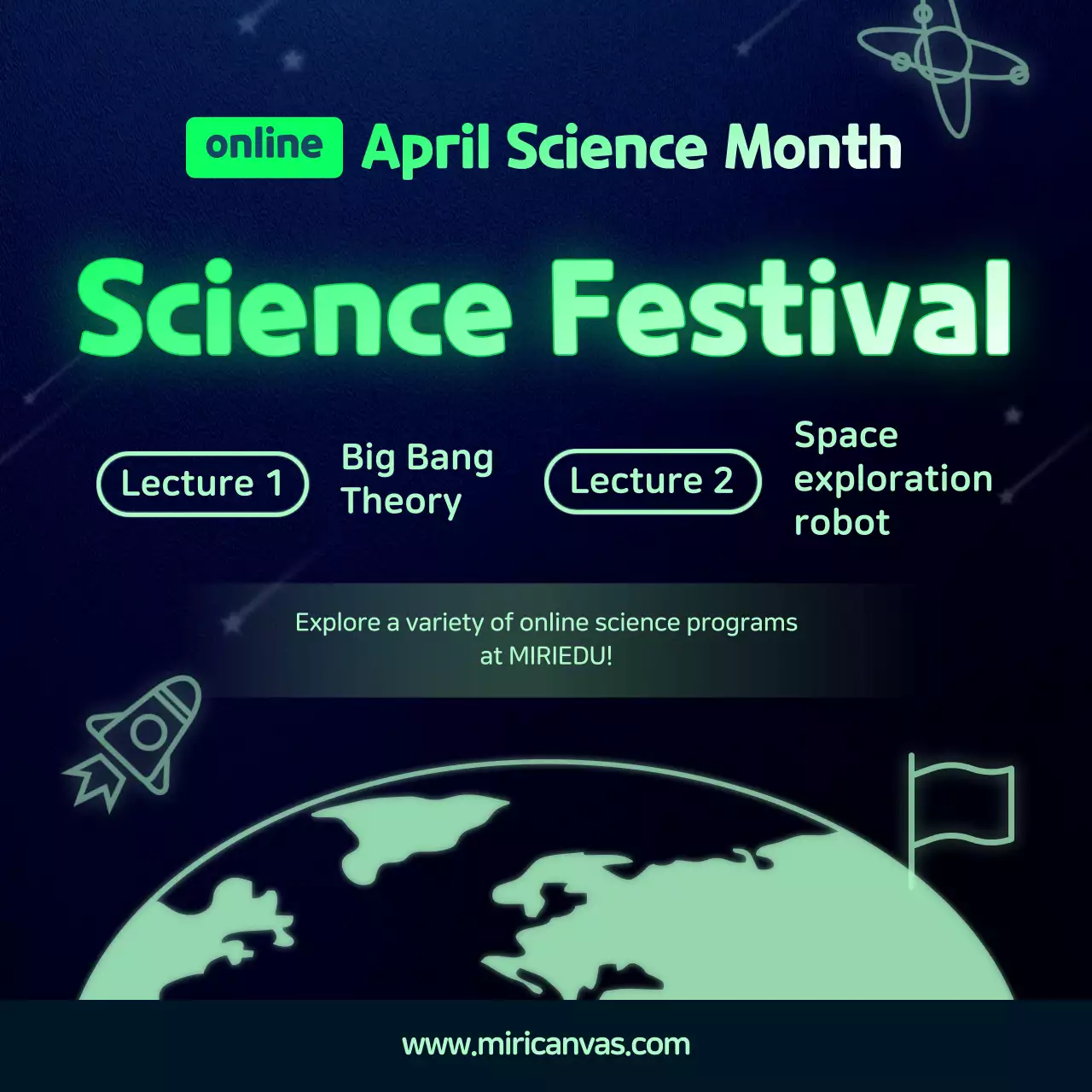 Green Modern Science Promotion Social Media Post