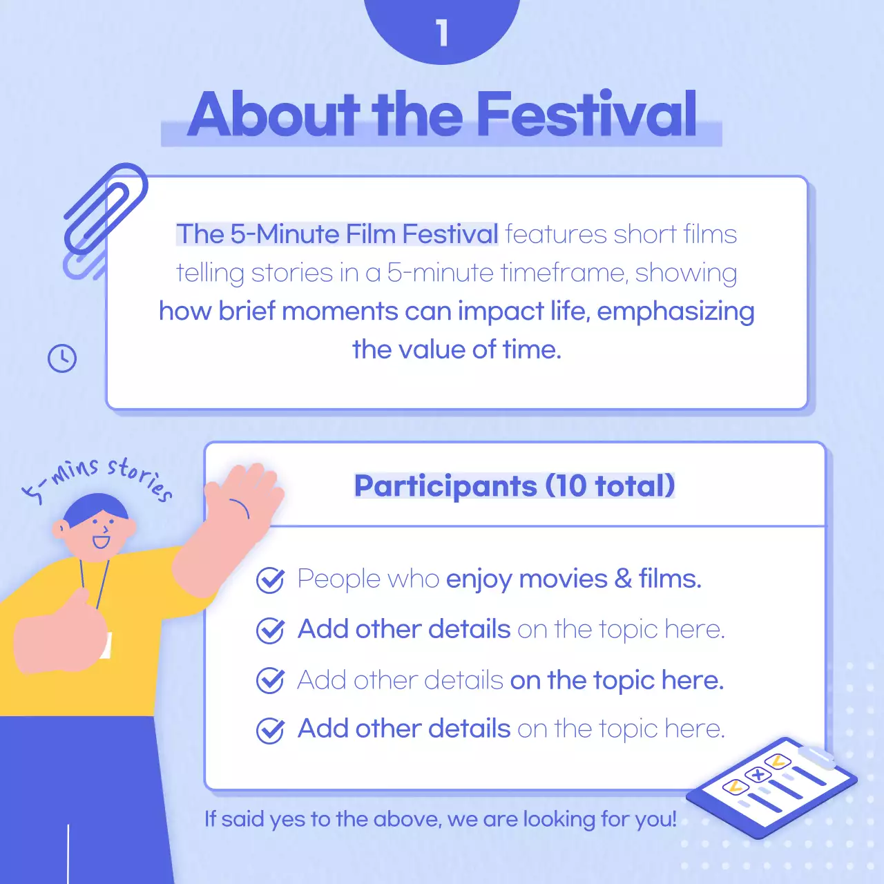 Carrossel do Instagram de recrutamento da Blue Modern Film