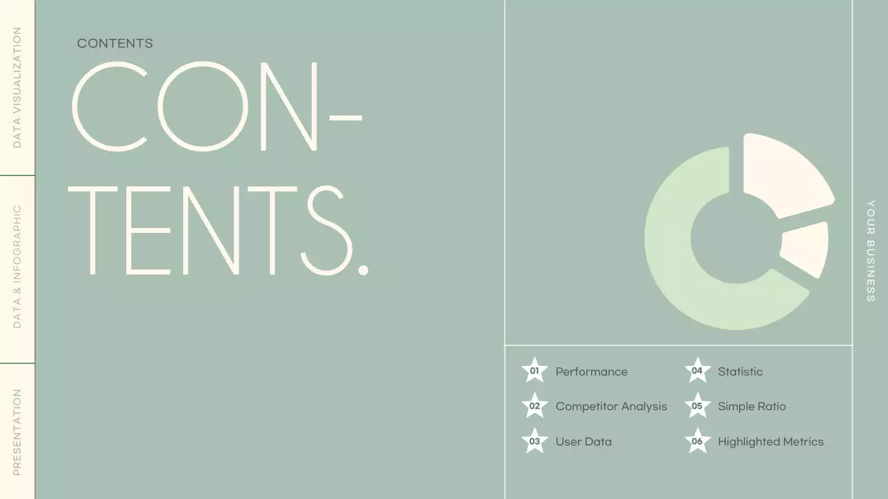 녹색 최소 데이터 프레젠테이션