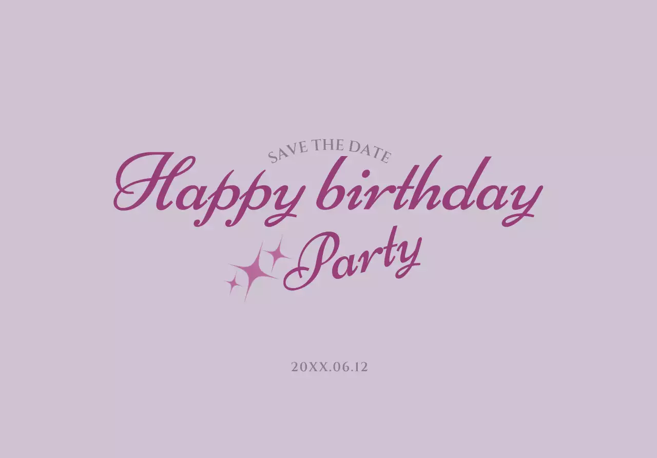 Simple birthday postcard envelope with text and star illustration