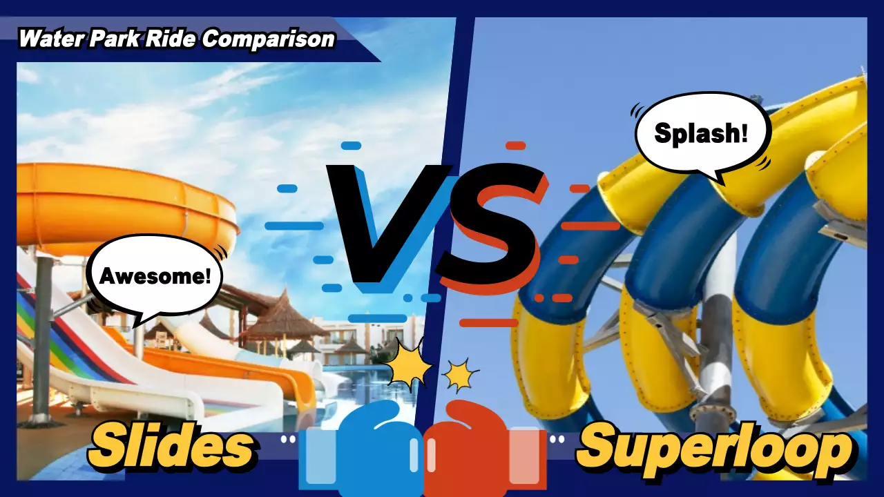 Iklan wahana air trendi berwarna biru di YouTube Thumbnail