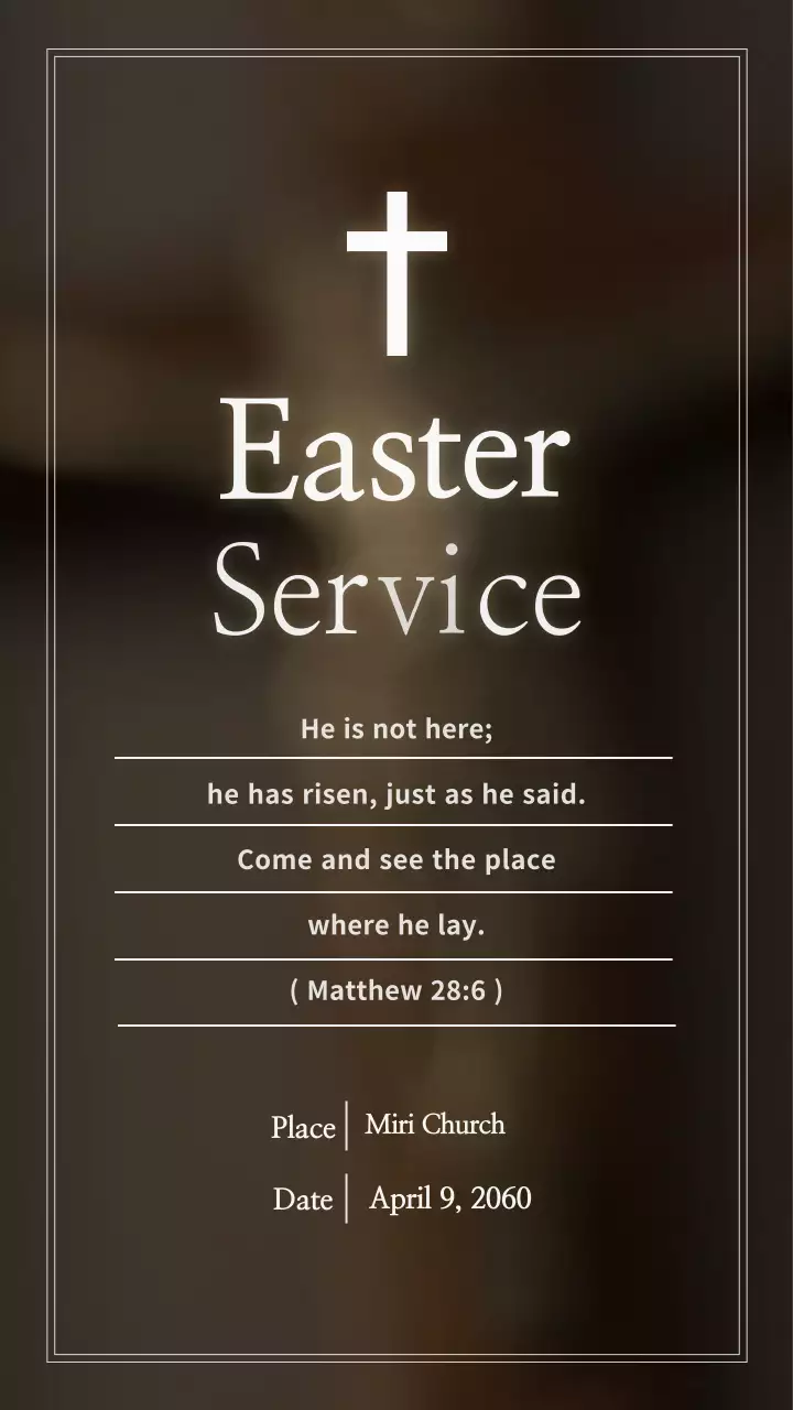 심플한 부활절 감사예배 교회 홍보