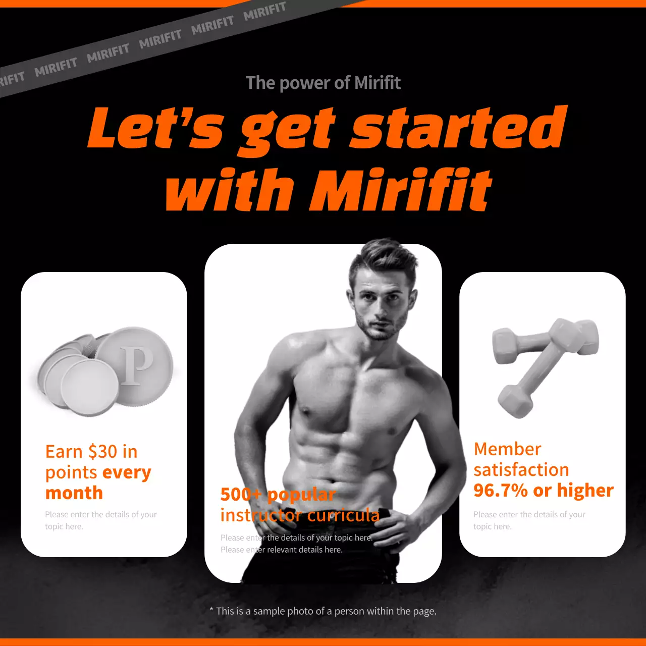 Orange Modern Fitness Promotion Instagram Carousel