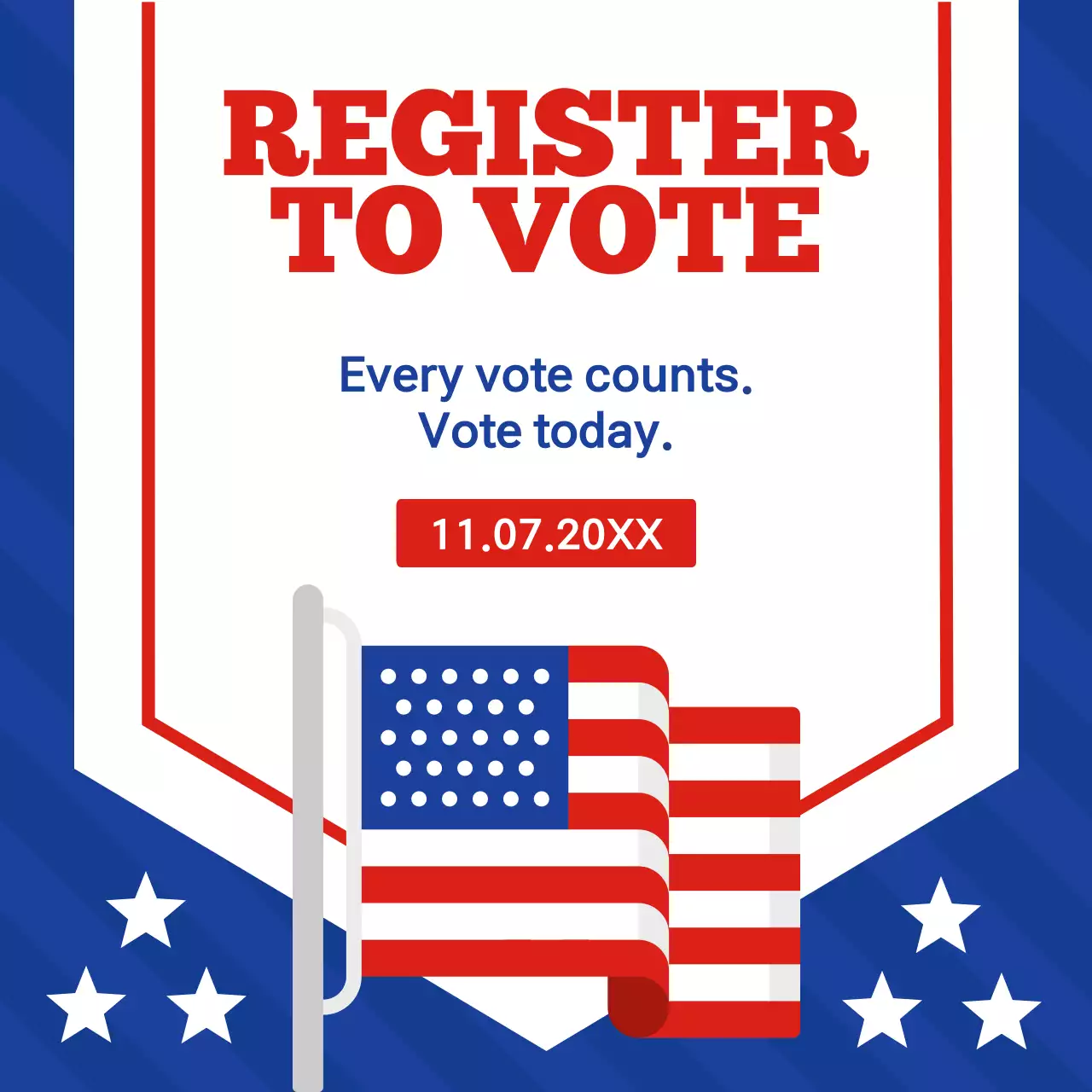 Blue Traditional Vote Announcement Social Media Post