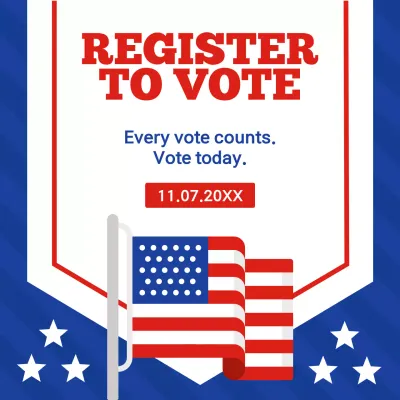 Blue Traditional Vote Announcement Social Media Post