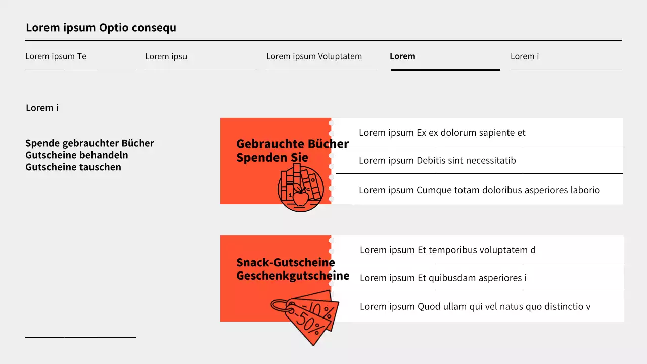 Einfacher Vorschlag für die Wiederbelebung einer Bibliothek in Orange und Grau
