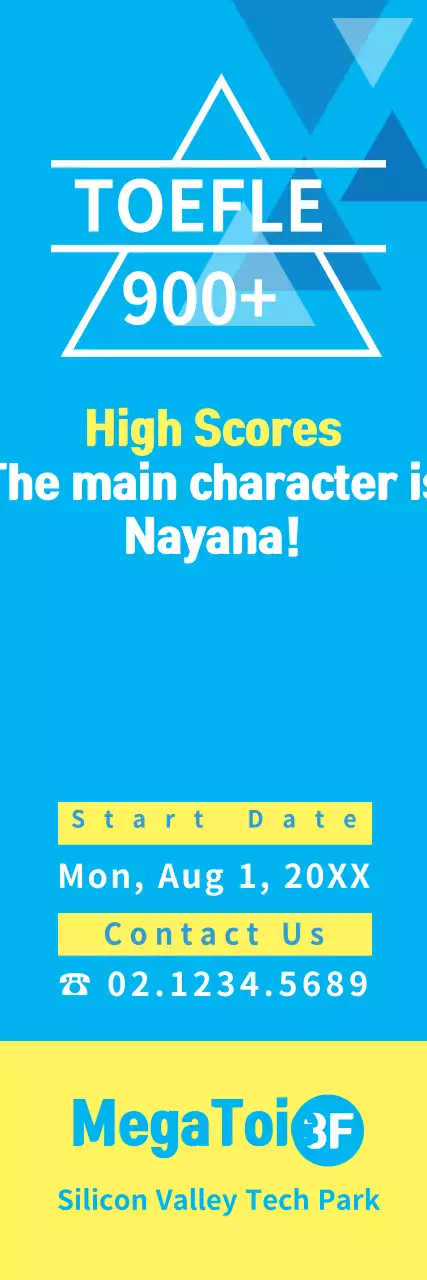 Banner promocional azul moderno do Toefl