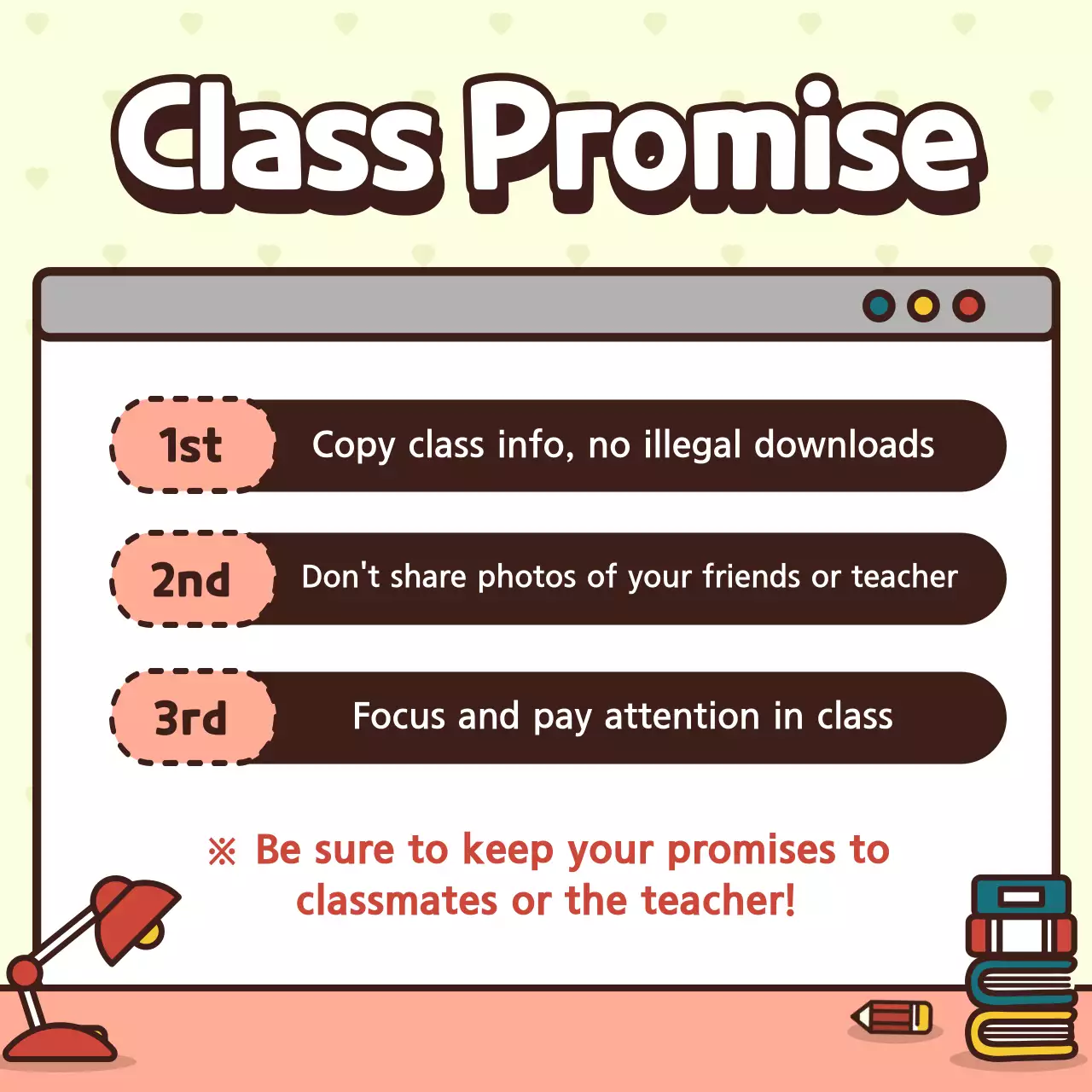 Introduce a class with a pink and yellow cute character concept