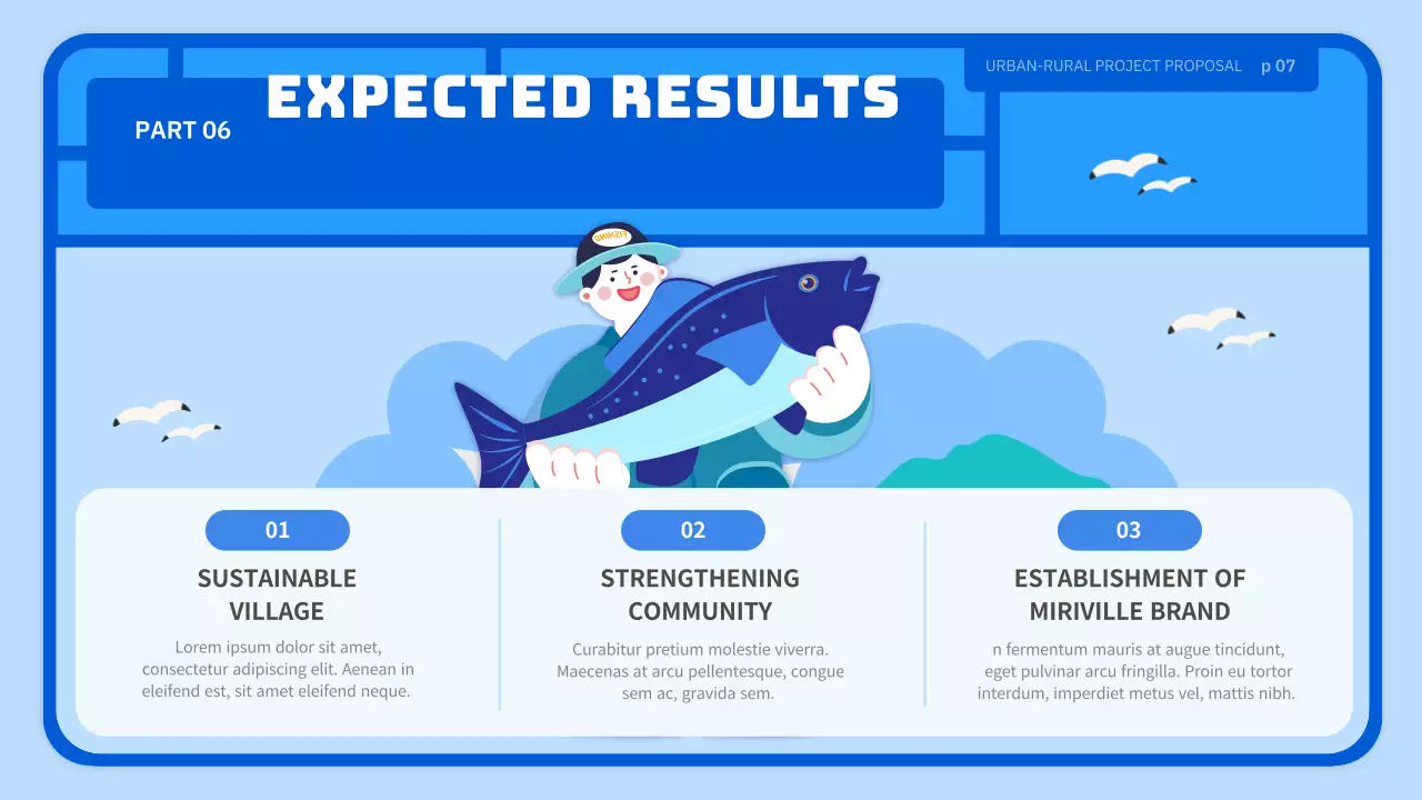 Light blue cute toy-style farming village business proposal